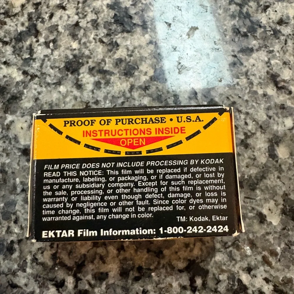 Vintage Kodak Ektar 1000 High Speed Film - Black, Red, Yellow, expired